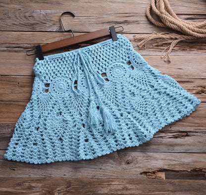 Solid Color Slubbed Fabric Sexy Top Handmade Beach Lotus Dress