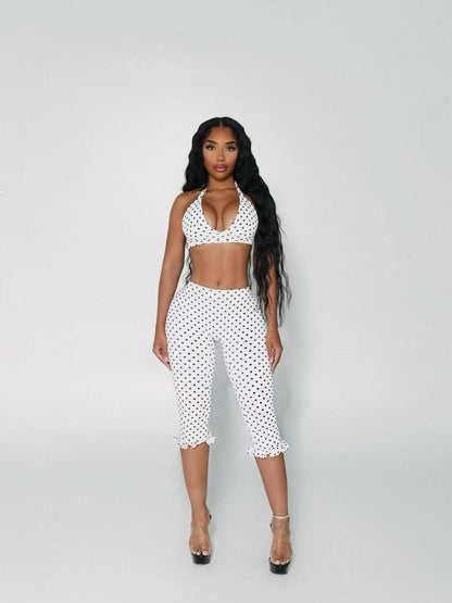Women Sexy Polka Dot Casual Set