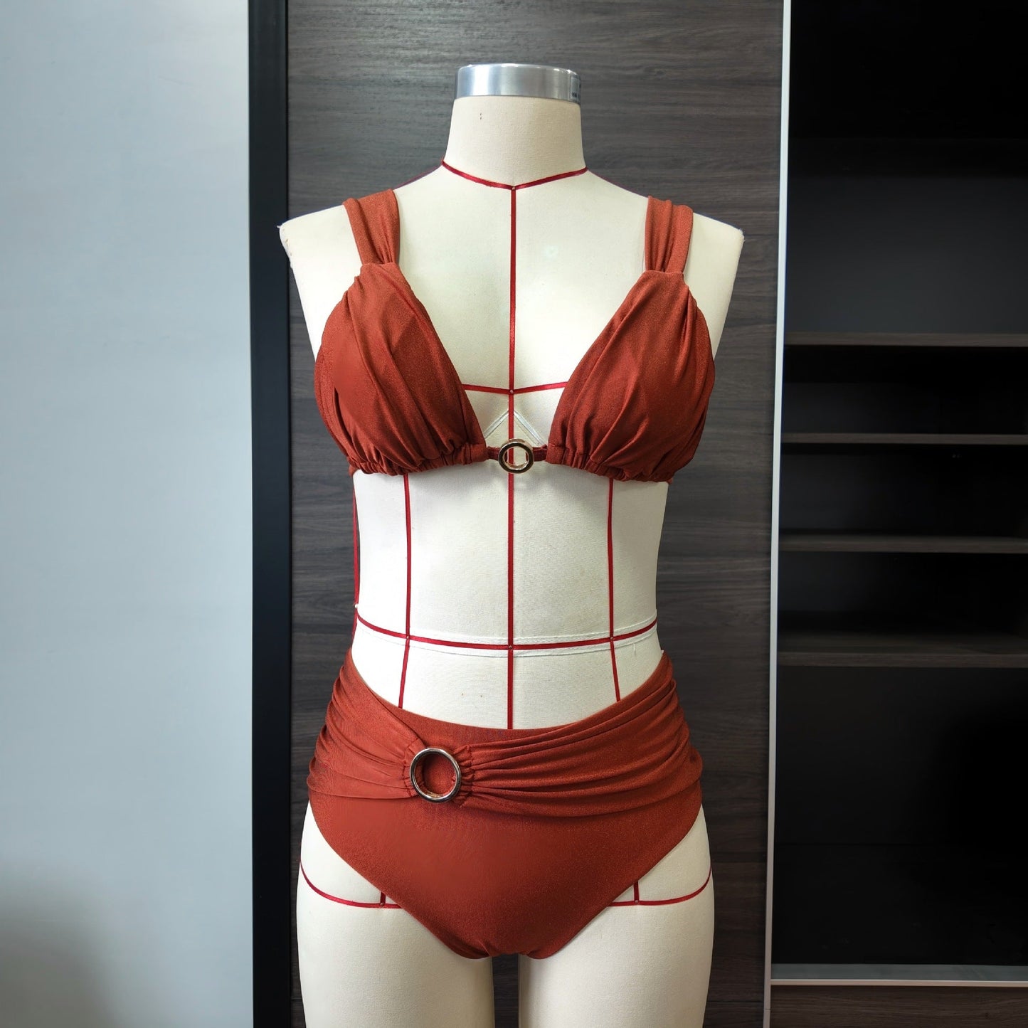 Arrival Women Bikini Split Swimsuit Women Solid Color Sexy Pleated Bikini