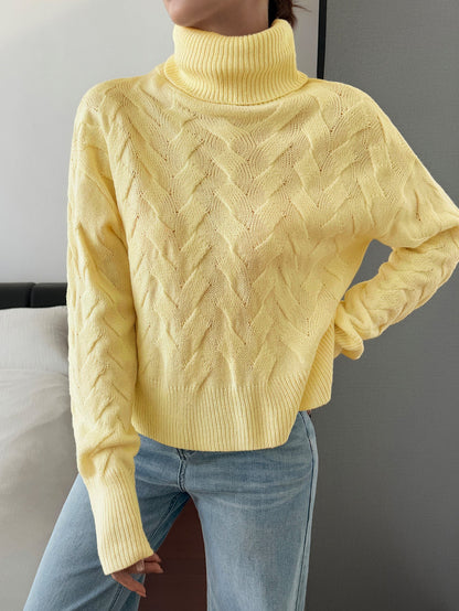 Women Clothing Autumn Winter Casual Solid Color Wool Long Sleeve Sweaters