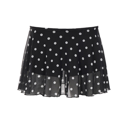 Women Clothing Summer Dot Mesh Sweet Spicy See through Sexy Skirt