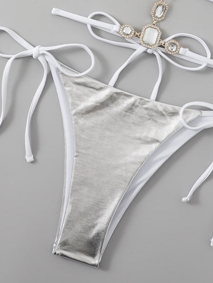 Swimsuit Bikini Split Swimsuit Women Bikini Brick Decoration Swimwear