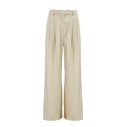 Casual Khaki Fashionable Elegant Wide Leg Pants Autumn Winter All Matching Lazy Office High Waist Work Pant Trousers