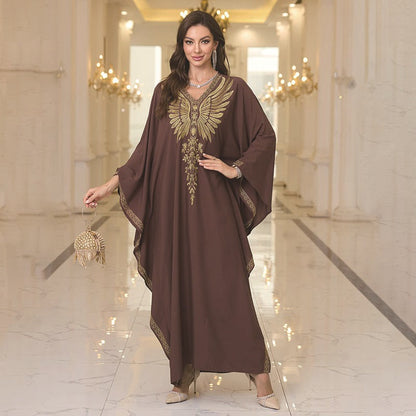 Cotton Embroidered Loose Beach Dress Coat Dress Women Vacation Beach Cover Up