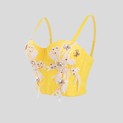 Luxury Diamond Floral Sexy Sexy High Sense Design Corselette