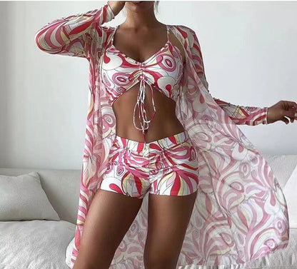 Swimsuit Women Three Piece Split Bikini Sexy High Waist Swimsuit