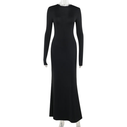 Backless Slim Fit Figure Flattering Front Back Wearable Lace up Sexy Maxi Dress