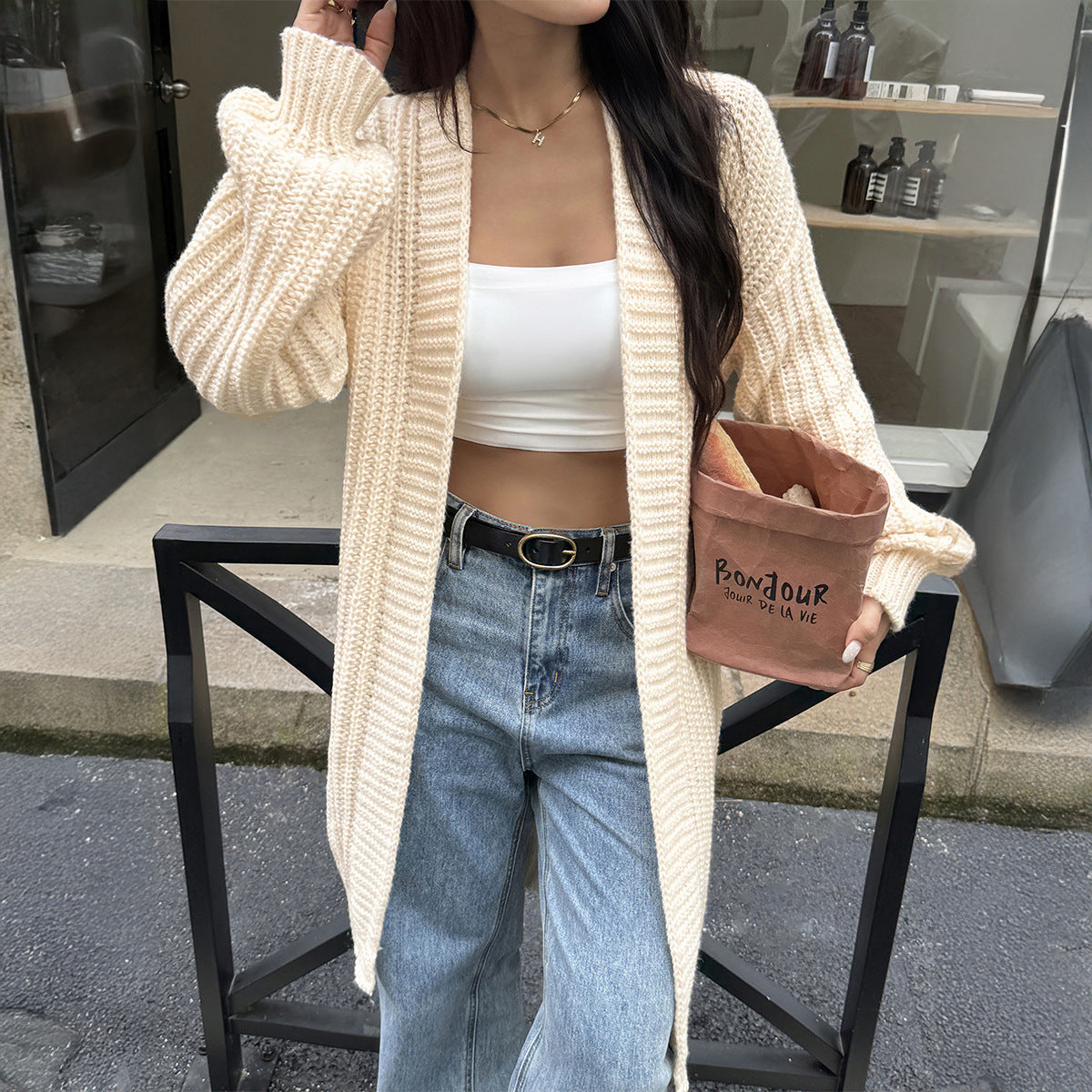 Women Clothing Autumn Winter Casual Advanced Woolen Coat Overcoat Sweaters