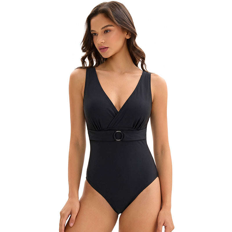 Swimsuit Women Siamese Triangle Sexy Black Mesh Two Piece Set Beach Vacation Swimsuit