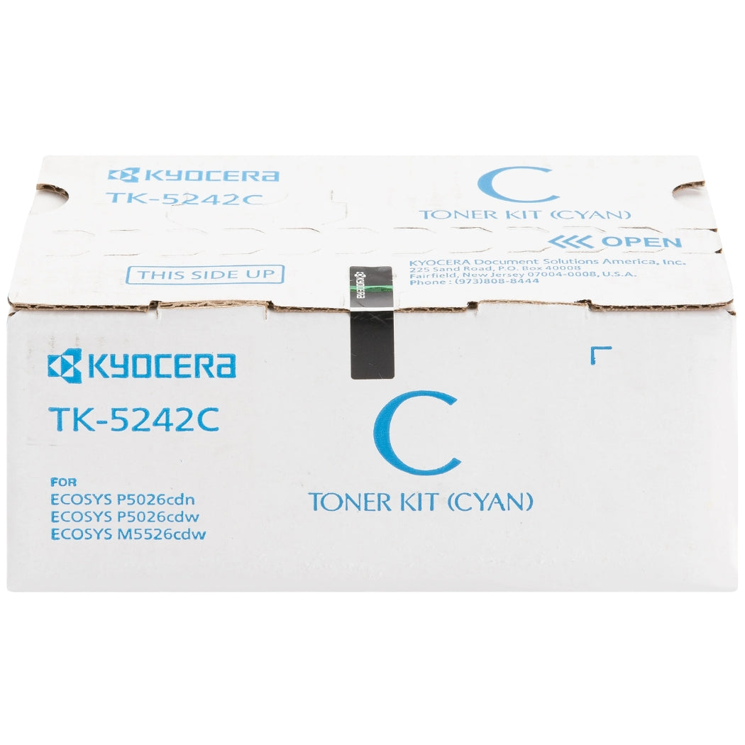 New, Pre-owned, Original Kyocera TK-5242C Standard Yield Cyan Toner Cartridge