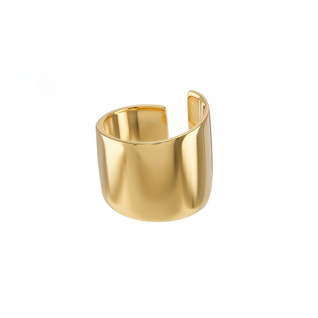 Adjustable Wide Band Brass Cuff Ring | Penda