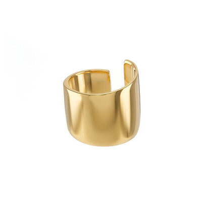 Adjustable Wide Band Brass Cuff Ring | Penda