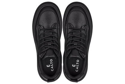 CALTO - Q430 - 2.6 Inches Taller Lightweight (Black/Black Sole) - Chunky Sole Sneakers