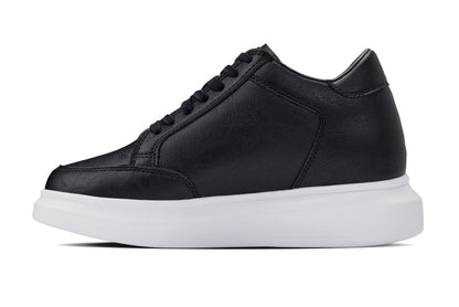 CALTO - Q510 - 2.6 Inches Taller Lightweight (Black/White Sole) - Chunky Sole Sneakers