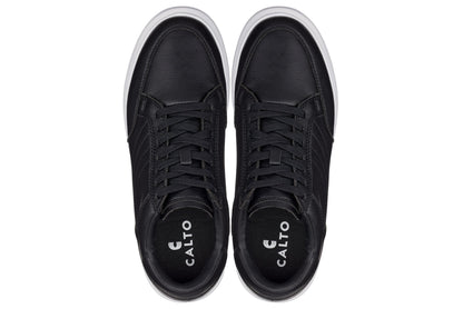 CALTO - Q510 - 2.6 Inches Taller Lightweight (Black/White Sole) - Chunky Sole Sneakers