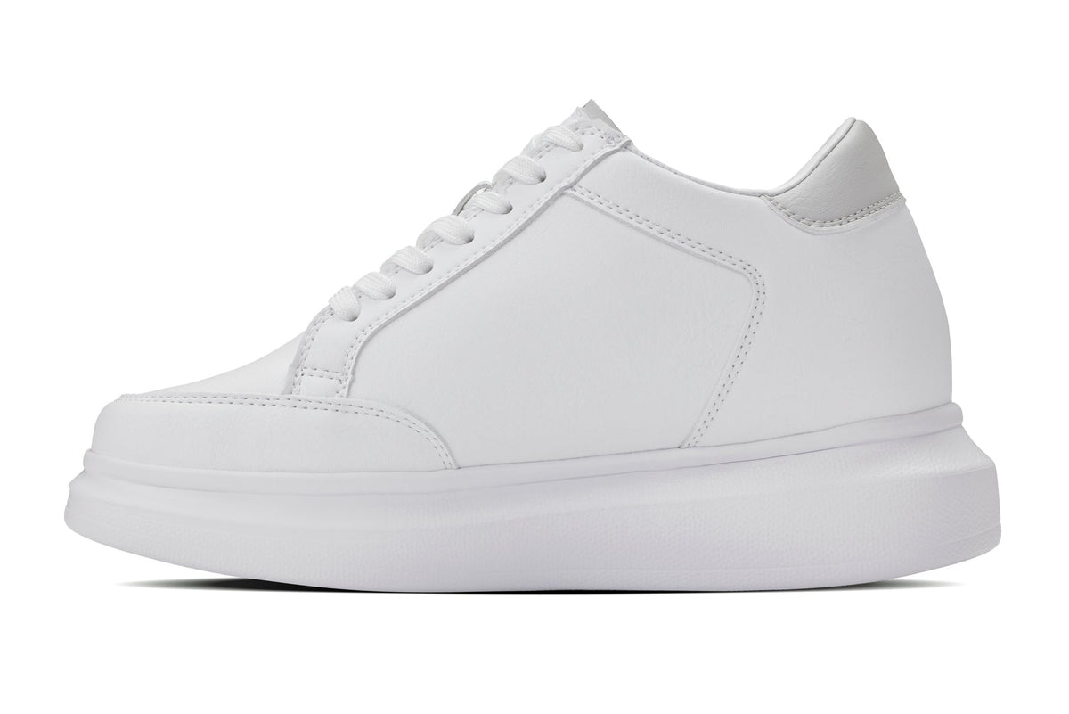 CALTO - Q512 - 2.6 Inches Taller Lightweight (Pure White/White Sole) - Chunky Sole Sneakers