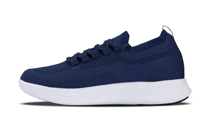 CALTO - QA063 - 2.4 Inches Taller (Navy/White Sole) - Lightweight Knitted Sneakers