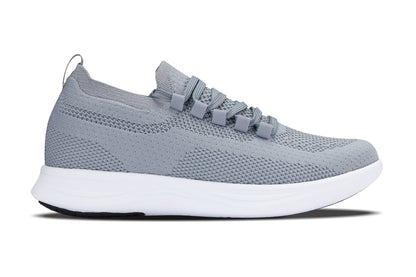 CALTO - QA065 - 2.4 Inches Taller (Grey/White Sole) - Lightweight Knitted Sneakers