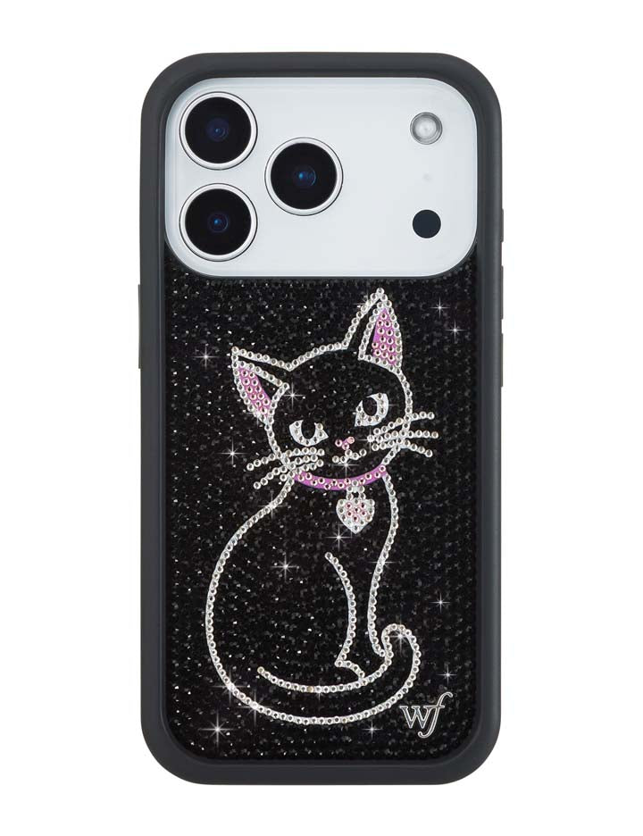 Rhinestone | Black Cat iPhone Case