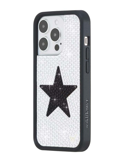 Rhinestone Star| White and Black iPhone Case