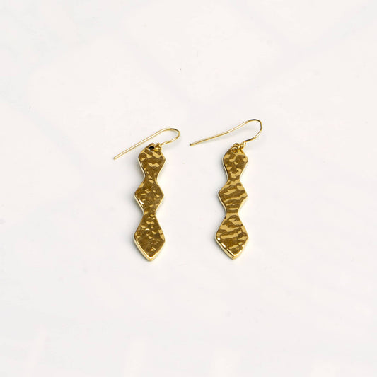 Double Hourglass Brass Dangle Earrings | Rio