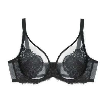 Lingerie Women's Thin BrasLace Full Cup BrasBeautifully Embroidered BrasAnti-SaggingUltra-Thin Bras
