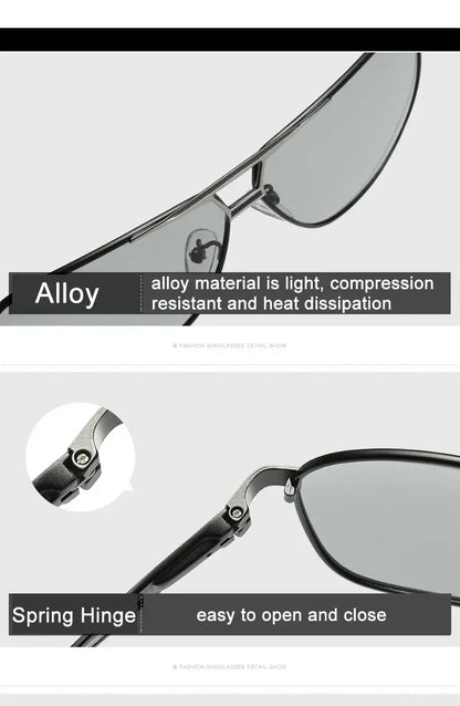 2024 UV400 Polarized Sunglasses Men Women Outdoor Discoloration Eyewear Men Trendy Photochromic Night Vision Sun Glasses