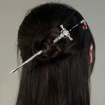 New Chinese Ancient Style Hanfu Hairpin Simple Elegant Headwear Women Geometric Shape Alloy Hair Accessories Headdress Electropl