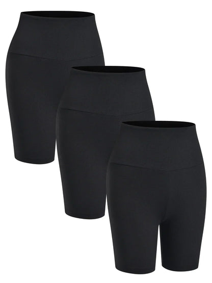 3 Pack Women's High Waisted Biker Shorts Super Soft Tummy Control No See Through Workout Yoga Running Push Up Gym Fitness Shorts
