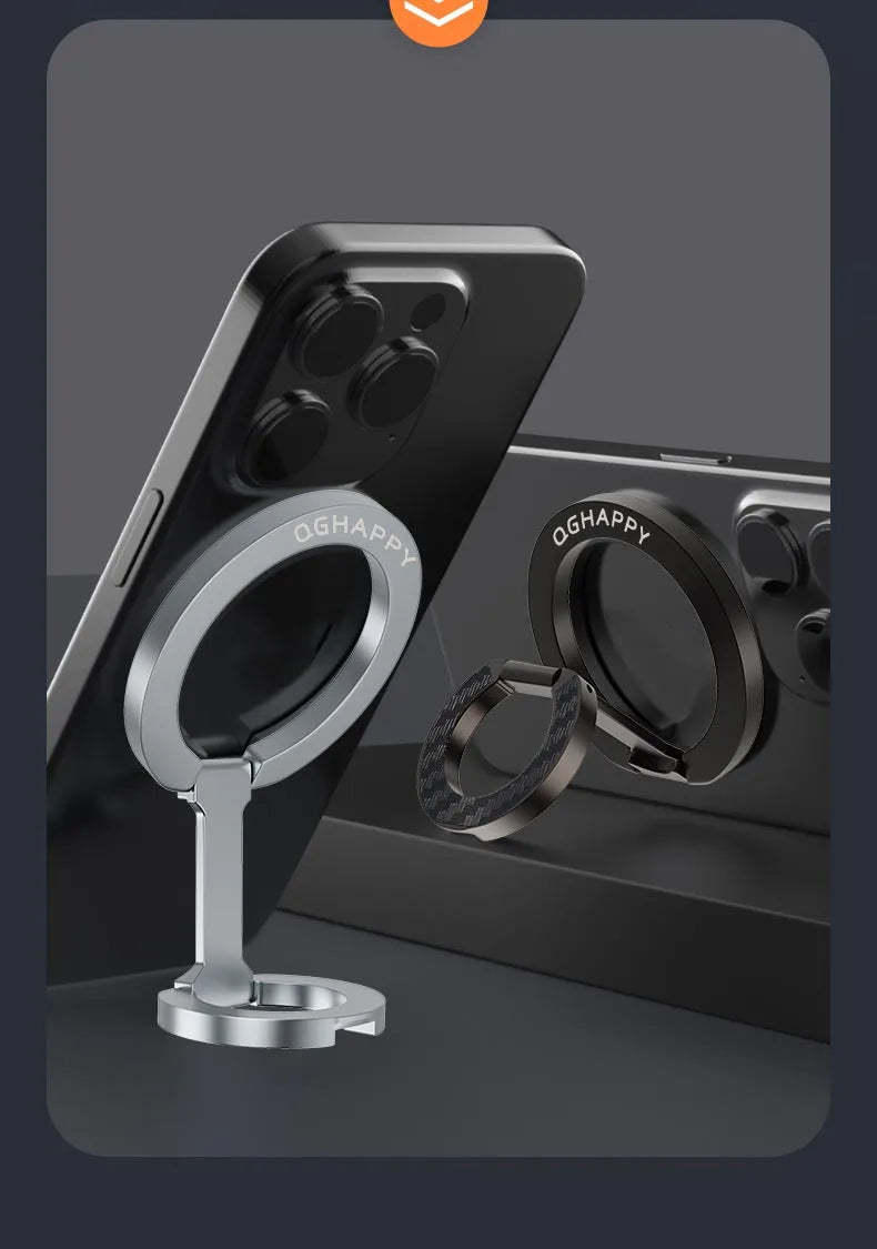 For Double-Sided Magnetic Phone Ring Holder for MagSafe Kickstand Magnet Grip for iPhone 16 15 14 For Huawei Xiaomi Stand Holder