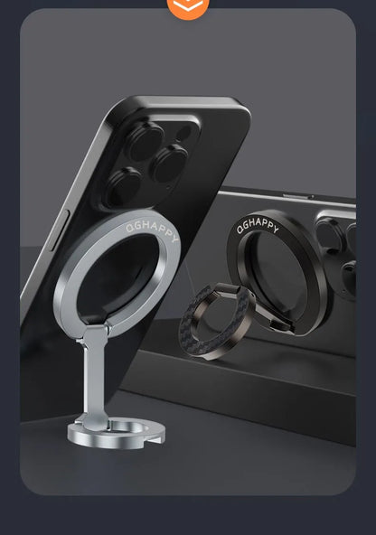 For Double-Sided Magnetic Phone Ring Holder for MagSafe Kickstand Magnet Grip for iPhone 16 15 14 For Huawei Xiaomi Stand Holder