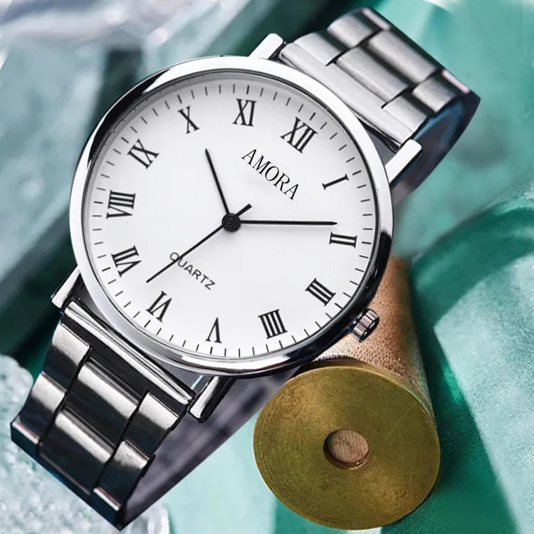 Fashion Fully Automatic Men Watches Casual Steel Band Male Sports Quartz Watch Clock Relogio Masculino Reloj Hombre