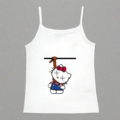 Y2K Hello Kitty Crop Top – Emo Girls Vintage Punk Tank