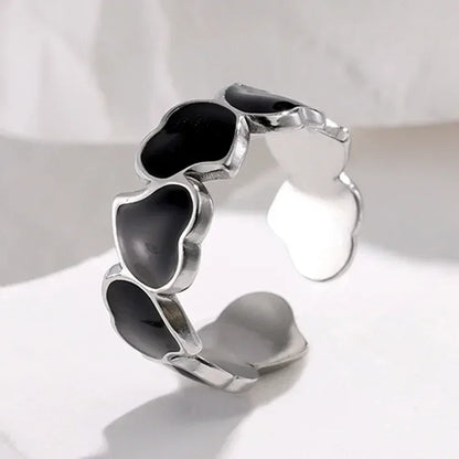 Vintage White Enamel Metal Irregular Shape Geometric Open Adjustable Ring for Women Girl Jewelry Birthday Gifts Anillo Hombre