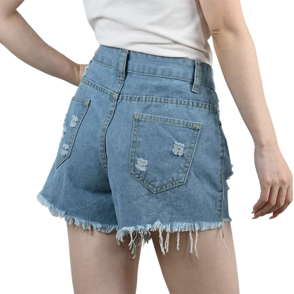 3pcs Women's High Waist Denim Shorts 2025 Summer Black Blue White Hot Pants Ripped Jeans Shorts Woman Short Trousers Streetwear