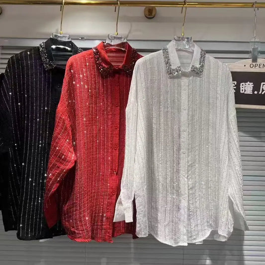 Woman Clothes Autumn Luxury Women's Shirts & Blouses Woman Blouses Female Clothing Long Sleeve Loose Casual High Street Top