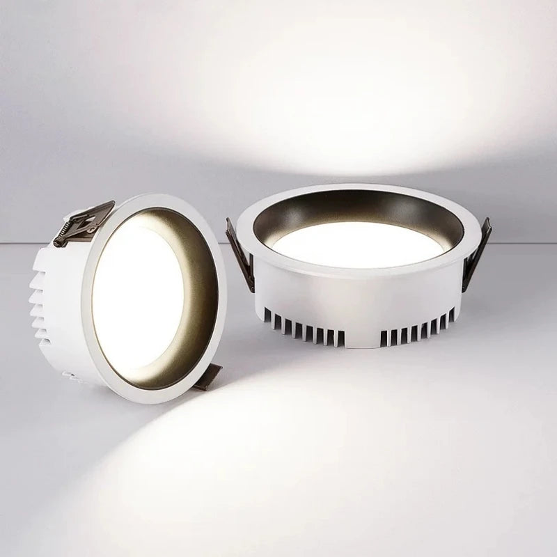 Recessed Anti-glare LED COB Downlight 18W 24W Dimmable 85-265V Ceiling Lamp Spot Light 12W 15W Home Living Room Bedroom Lighting