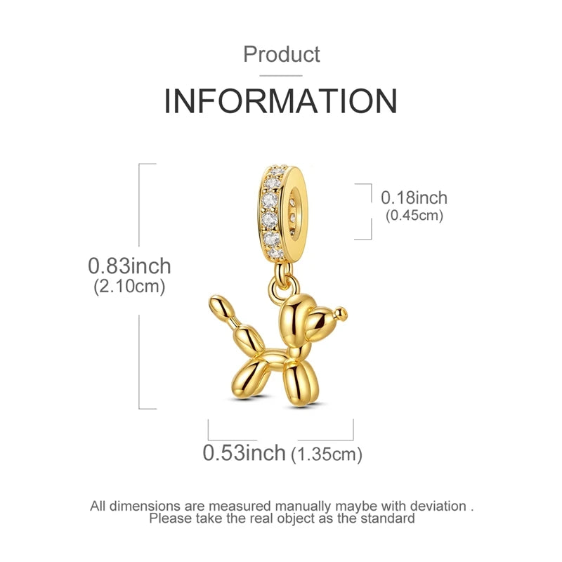 Golden Sunflower Leopard Poodle Charms Beads Fit Bracelet Nacklace Jewelry DIY Gifts For Women
