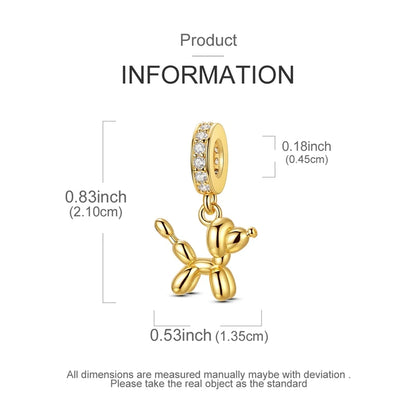 Golden Sunflower Leopard Poodle Charms Beads Fit Bracelet Nacklace Jewelry DIY Gifts For Women