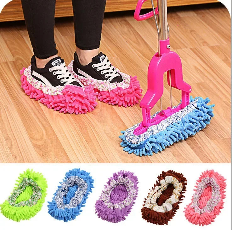 1PC Multifunction Floor Dust Cleaning Slippers Shoes  Cloth Lazy Mopping Shoes Home Floor Washable Cleaning Microfiber Cloth
