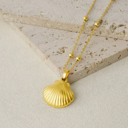 1Pc Temperament Fashion Summer Beach Blue Marine Life Sea Horse Shell Turtle Mini Fish Bead Necklace Classic Clavicle Chain