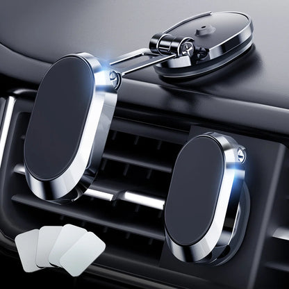 Magnetic Car Phone Holder Foldable Magnet Mount Mobile Cellphone Stand GPS Support for iPhone 17 16 Xiaomi Huawei Samsung Redmi