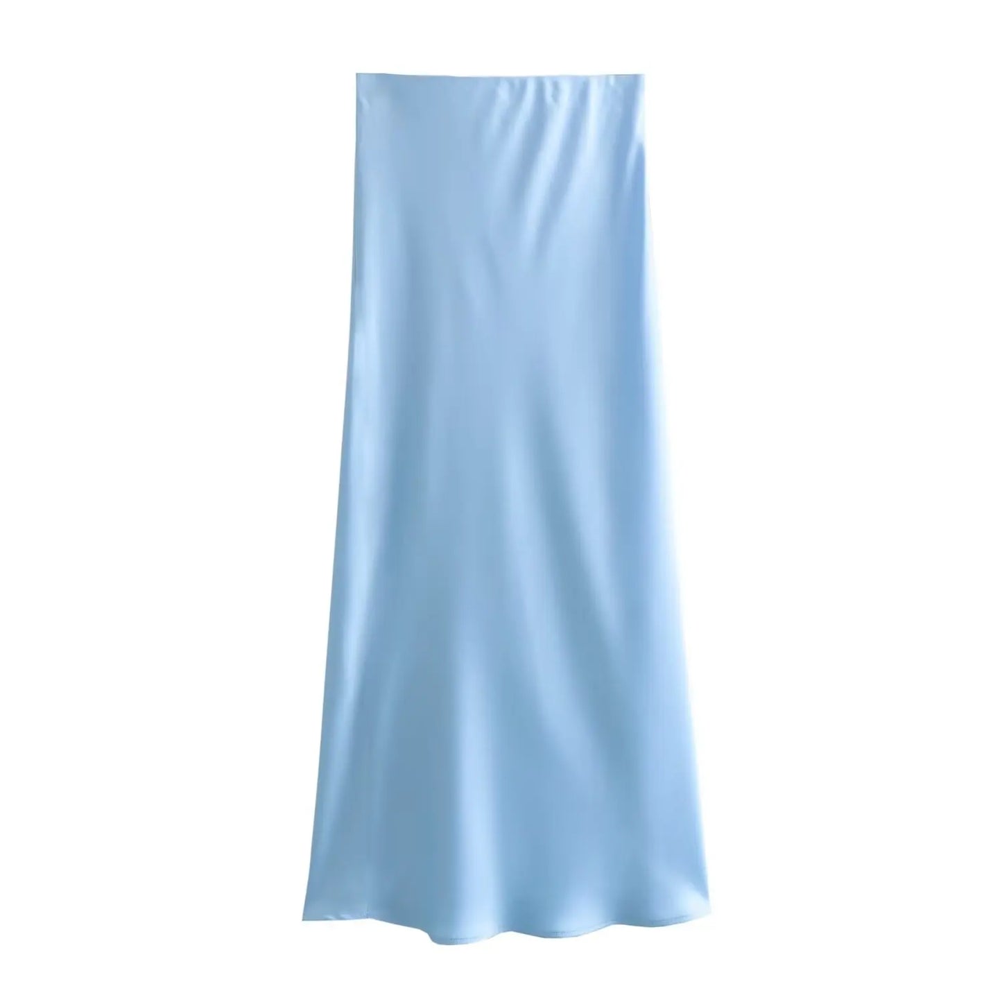 2026 New Women's European And American Style Fashion Silk Satin Texture High Waist Skirt Street Style Elegant Mid-length Skirt