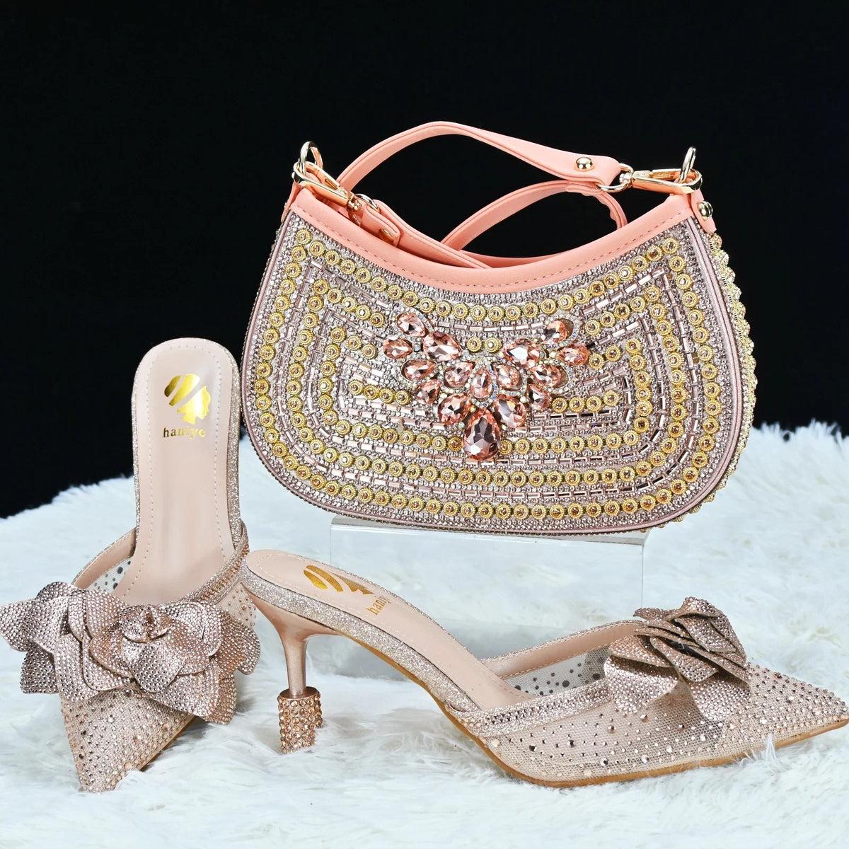 doershow Italian Shoe and Bag Set New 2024 Women Shoes and Bag Set In Italy blue Italian Shoes with Matching Bag  HTG1-3