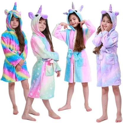 Children Bath Robes Flannel Winter Kids Sleepwear Robe Infant Pijamas Nightgown For Boys Girls Pajamas 1-11 Years Baby Clothes