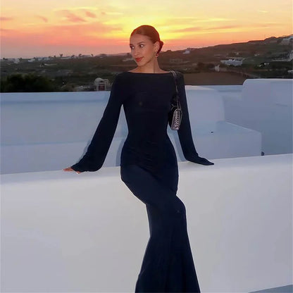 Sheer Beach Cover Up Dress | Backless Sunscreen Maxi Gown - Femstylo