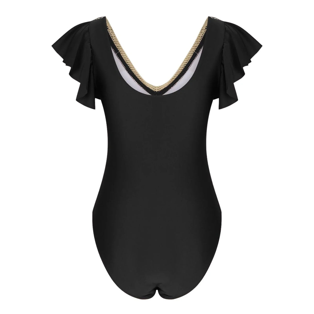 2024 Sexy Women's Lace Plunge One Piece Swimsuit Ruffle Swimwear Women Bathing Swimming Suit Female Beachwear Outdoor Bodysuit