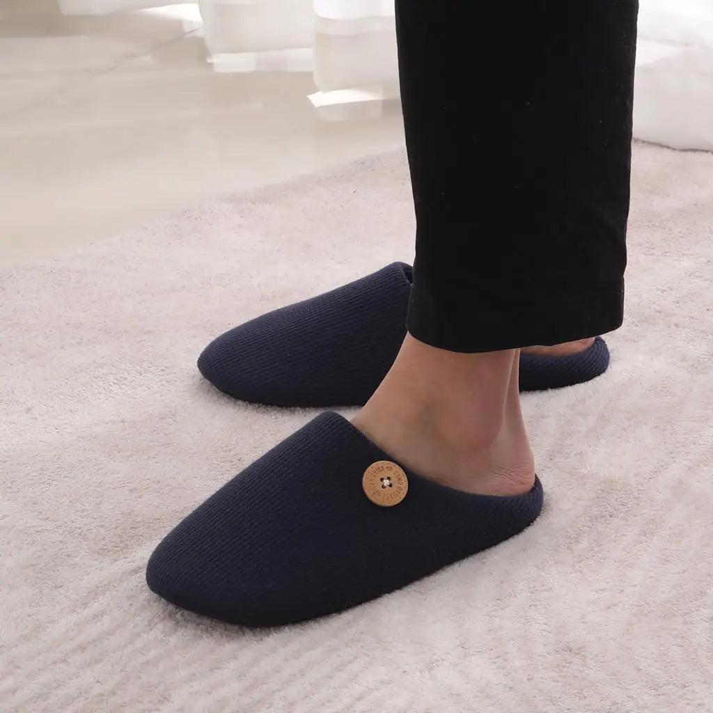 Kidmi Men Slippers Winter Indoor Men Slippers Classic Men Flat Slippers Soft Antiskid House Slippers Casual Bedroom Slippers