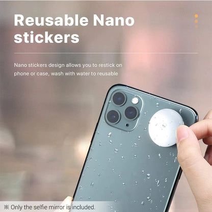 Compact Round Mirror for Smartphone Selfies and Vlogging