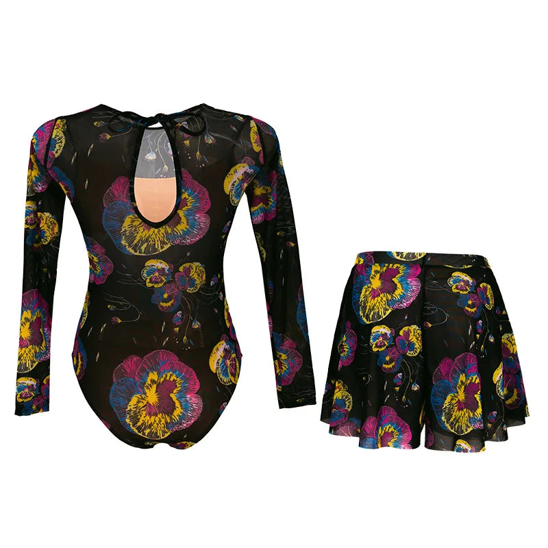Long Sleeve Swimsuit Women Swimwear 2026 Sexy Bikinis Female Biquini Patchwork Swim Suits Print Surf Bodysuit Beachwear